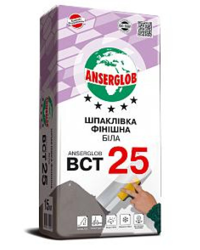 Шпаклевка фасадная Anserglob ВСТ25 15кг белая