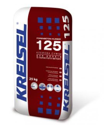 Цементно-вапняна штукатурка KREISEL PORENBETON-KLEBER 125 25 кг