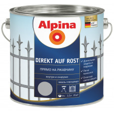 Эмаль алкидная цветная Alpina Direkt auf Rost RAL3005 (бордовый) 0,75л
