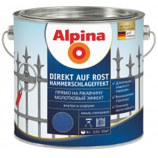 Эмаль алкидная цветная с молотковым эффектом Alpina Direkt auf Rost Hammerschlageffekt (зеленый) 0,3л