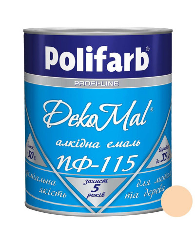 Алкидная эмаль Polifarb DekoMal ПФ-115 бежевый 0,9кг