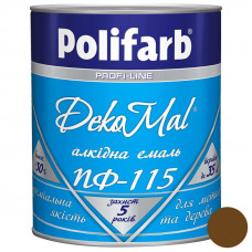 Алкідна емаль Polifarb DekoMal ПФ-115 горіх світлий 0,9 кг