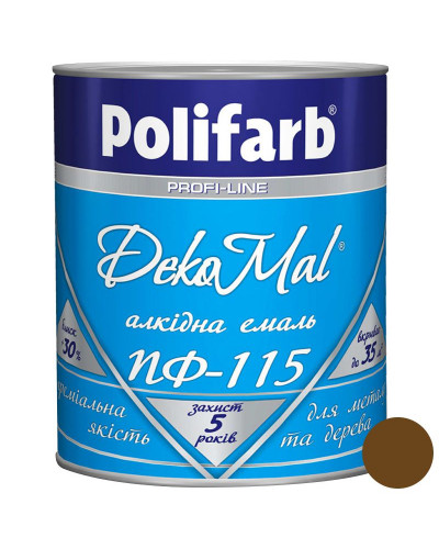Алкідна емаль Polifarb DekoMal ПФ-115 горіх світлий 0,9 кг