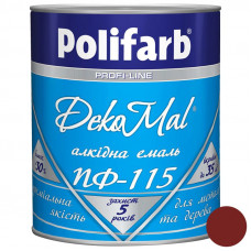 Алкідна емаль Polifarb DekoMal ПФ-115 вишневий 2,7 кг