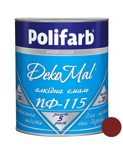 Алкідна емаль Polifarb DekoMal ПФ-115 вишневий 2,7 кг