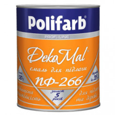 Алкидная эмаль для деревянных полов Polifarb DekoMal ПФ-266 жов.кор. 0,9кг