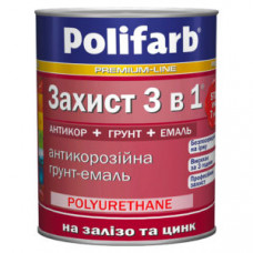 Антикоррозионная грунт-эмаль Polifarb Захист 3в1 морская зелень RAL 6005 2,7кг