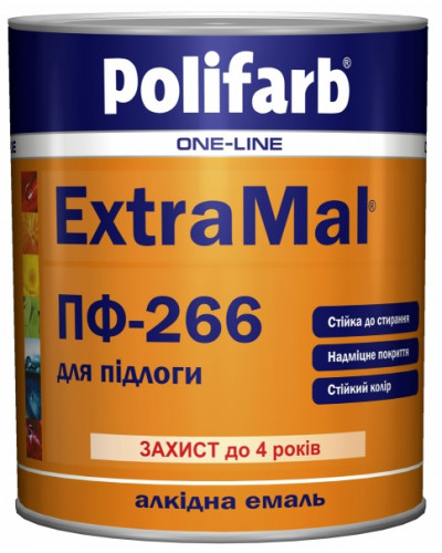 Емаль алкідна для підлоги Polifarb ЕкоМаль ПФ-266 черв. 0,9 кг