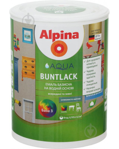 Эмаль для тонирования для дерева и металла Alpina Aqua Buntlack SM /мат. B3 0,71л