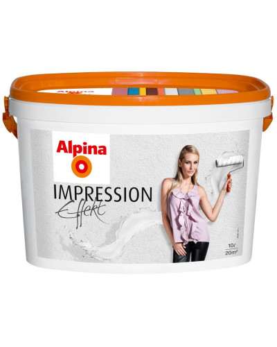 Краска структурная белая матовая Alpina Impression Effekt 10л