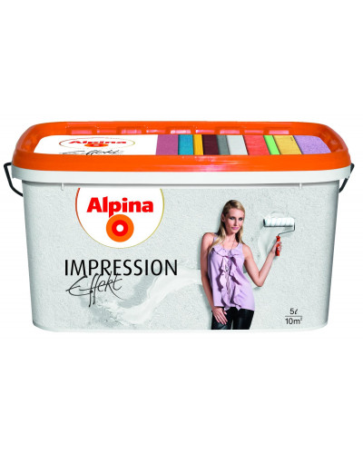 Краска структурная белая матовая Alpina Impression Effekt 5л