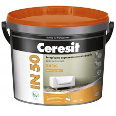 Краска акриловая матовая белая Ceresit IN50 3л