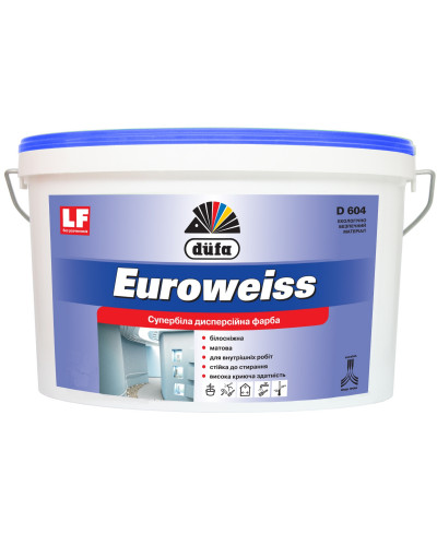 Фарба дисперсійна супербіла Dufa Euroweiss D604 5л