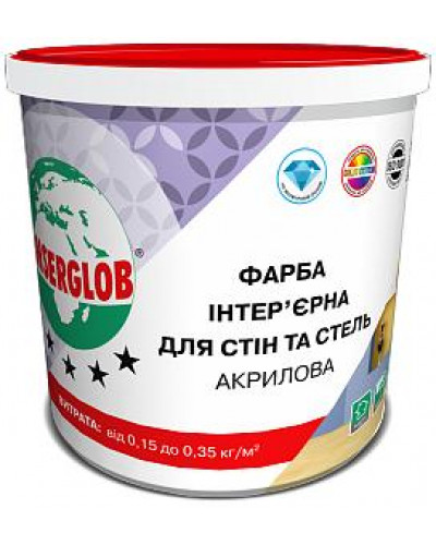 Краска интерьерная для стен и потолка акриловая Anserglob 14кг