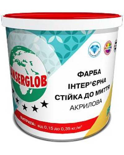 Краска акриловая стойкая к мытью Anserglob 4кг