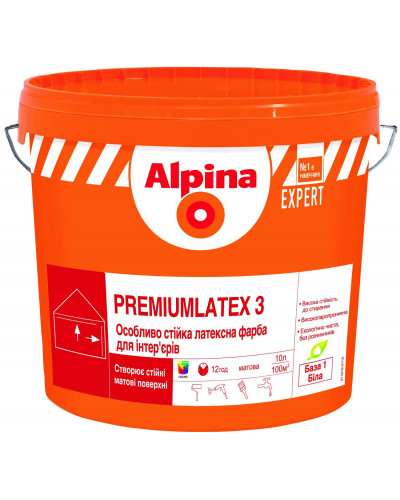Фарба латексна Alpina EXPERT Premiumlatex 3 E.L.F. B1 18л