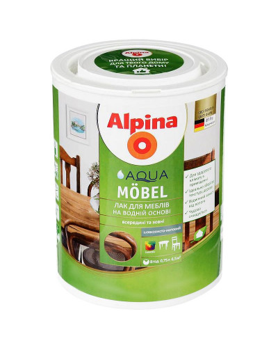 Лак алкідний прозорий для дерева Alpina Mobel SM 0,75л