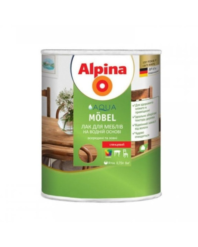 Лак меблевий Alpina Aqua Mobel /глянц. 0,75л