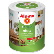 Лак мебельный акриловый Alpina Aqualack fur Mobel глянец 0,75л