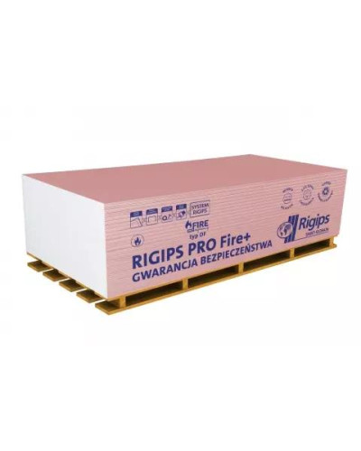 Гипсокартон RIGIPS PRO Fire+ typ DF огнестойкий 1200x2000x12,5