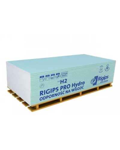 Гипсокартон RIGIPS PRO Hydro typ H2 влагостойкий стеновой 1200x3000x12,5
