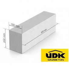 Газобетон UDK 600x200x150 (100шт 1.8м.куб)