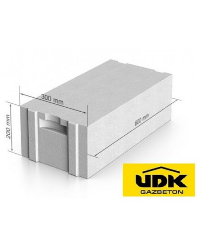 Газобетон UDK 600x200x300 (50шт 1.8м.куб)