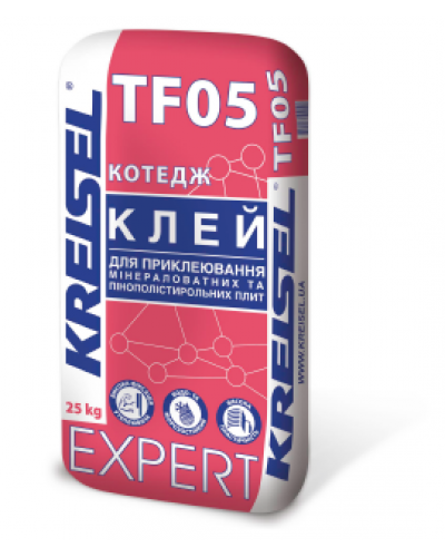 Клей для приклеювання мінераловатних та пінополістирольних плит Kreisel TF05 25кг