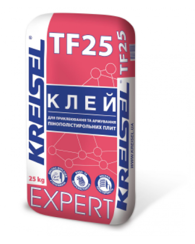Клей для приклеювання та армування пінополістирольних плит Kreisel TF25 25кг