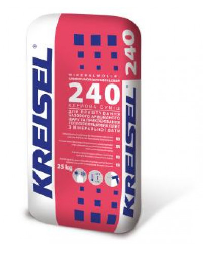 Клей для теплоізоляції KREISEL MINERALWOLLE-ARMIERUNGSGEWEBEKLEBER 240 25 кг
