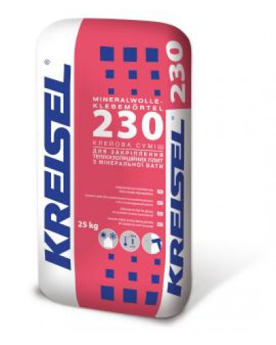 Клей для теплоізоляції KREISEL MINERALWOLLE-KLEBEMÖRTEL 230 25 кг
