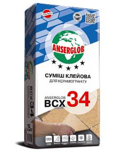 Клей для керамогранита Anserglob ВСХ34 25кг