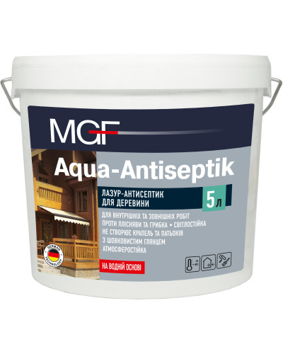 Лазур антисептик MGF Aqua Antiseptik білий 5л