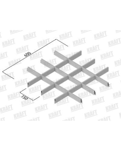 Грильято стандарт, размер ячейки 150мм RAL 9003\9005\9006