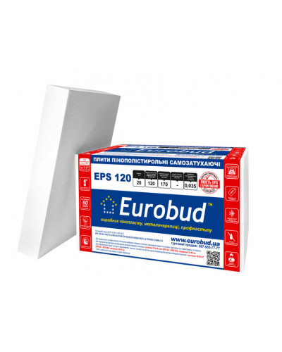 Пінопласт Eurobud EPS 120 20 кг\куб 100мм 1х1м
