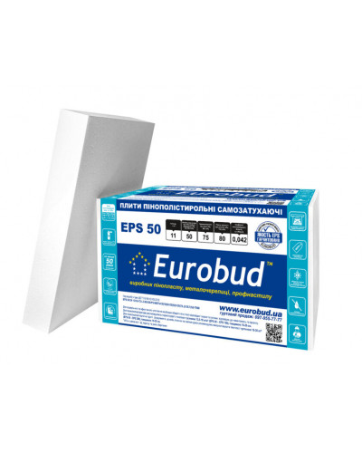 Пінопласт Eurobud EPS 50 11 кг\куб 100мм 1х1м