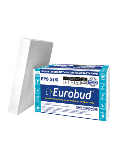 Пінопласт Eurobud EPS S 8 кг\куб 100мм 1х1м